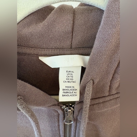 chocolate brown zip up comfy hoodie sweatshirt with pockets for women XL - Picture 4 of 4